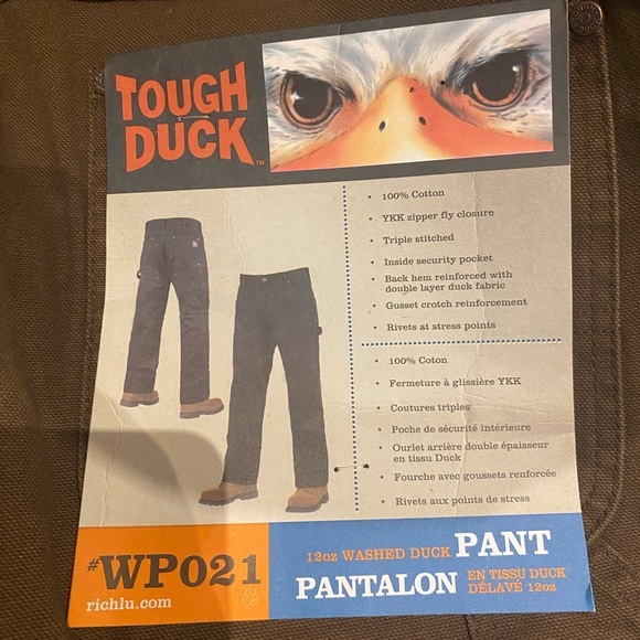 Tough Duck Work Pants WP021 Chestnut Colour 12Ib Sz 34W x 32L. NWT. - Picture 2 of 11